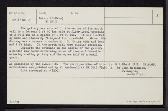 North Uist, Vallaquie, Druim Na H-Uamha, NF87NE 2, Ordnance Survey index card, page number 2, Verso