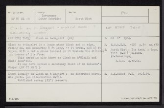 North Uist, Clachan Sands, Clach An T-Sagairt, NF87NE 14, Ordnance Survey index card, Recto