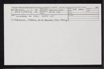 North Uist, Coileagan An Udail, NF87NW 1, Ordnance Survey index card, Recto