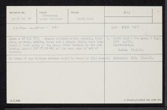 North Uist, Traigh Udal, NF87NW 15, Ordnance Survey index card, Recto