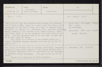 North Uist, Loch An Duin, NF87SE 18, Ordnance Survey index card, Recto