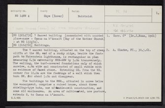 Skye, Neist Fhiadhach, NG14NW 4, Ordnance Survey index card, page number 1, Recto