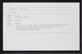 Skye, Galtrigill Burn, NG15SE 54, Ordnance Survey index card, Recto