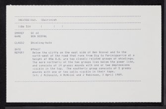 Skye, Ben Scoval, NG15SE 60, Ordnance Survey index card, Recto