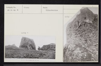 Canna, Coroghan Castle, NG20NE 4, Ordnance Survey index card, Recto