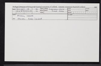 Canna, A' Chill, NG20NE 13, Ordnance Survey index card, Recto