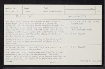 Canna, Beinn Tighe, NG20NW 2, Ordnance Survey index card, page number 1, Recto