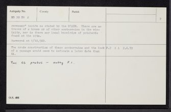Canna, Beinn Tighe, NG20NW 2, Ordnance Survey index card, page number 2, Verso