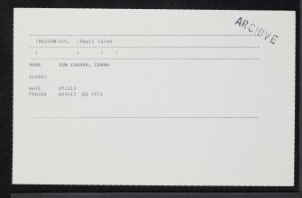 Canna, Dun Channa, NG20SW 1, Ordnance Survey index card, Recto