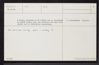 Skye, Glen Heysdal, NG24NE 5, Ordnance Survey index card, page number 2, Verso