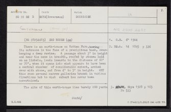 Skye, Vatten, NG24SE 2, Ordnance Survey index card, page number 1, Recto