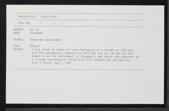 Skye, Biggeary, NG24SE 19, Ordnance Survey index card, Recto