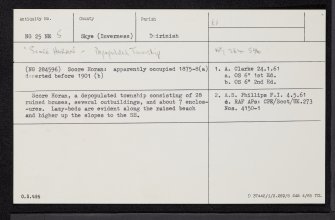 Skye, Score Horan, Oans, NG25NE 5, Ordnance Survey index card, Recto