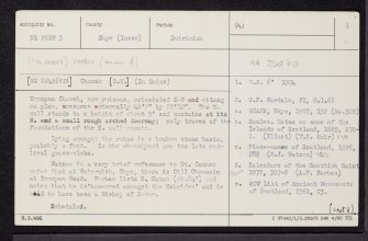 Skye, Trumpan Church, NG26SW 3, Ordnance Survey index card, page number 1, Recto