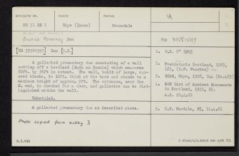 Skye, Rubh' An Dunain, NG31NE 1, Ordnance Survey index card, Recto