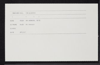 Skye, Rubh' An Dunain, NG31NE 2, Ordnance Survey index card, Recto