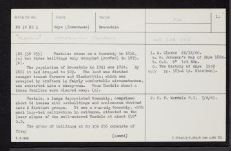 Skye, Tusdale, NG32NE 3, Ordnance Survey index card, page number 1, Recto