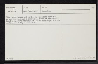 Skye, Tusdale, NG32NE 3, Ordnance Survey index card, page number 2, Verso