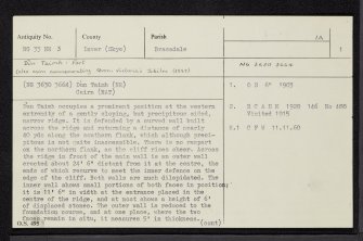 Skye, Dun Taimh, NG33NE 3, Ordnance Survey index card, page number 1, Recto