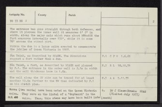 Skye, Dun Taimh, NG33NE 3, Ordnance Survey index card, page number 2, Verso