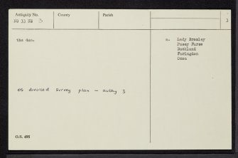 Skye, Dun Taimh, NG33NE 3, Ordnance Survey index card, page number 3, Recto