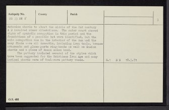 Skye, Dun Ardtreck, NG33NW 5, Ordnance Survey index card, page number 3, Recto