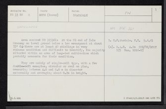 Skye, Oronsay, NG33NW 9, Ordnance Survey index card, page number 1, Recto