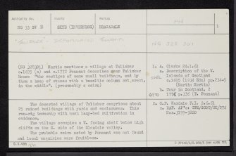 Skye, Talisker, NG33SW 2, Ordnance Survey index card, page number 1, Recto