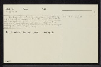 Skye, Dun Santavaig, NG35NE 11, Ordnance Survey index card, page number 3, Recto