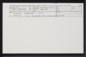 Skye, Kildonan Graveyard, NG35SE 1, Ordnance Survey index card, Recto