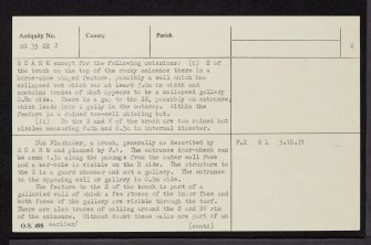 Skye, Dun Flashader, NG35SE 3, Ordnance Survey index card, page number 2, Verso