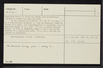 Skye, Dun Flashader, NG35SE 3, Ordnance Survey index card, page number 3, Recto