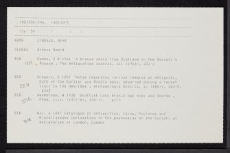 Skye, Lyndale, NG35SE 6, Ordnance Survey index card, Recto