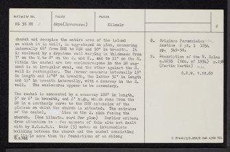 Skye, Eilean Chaluim Chille, NG36NE 2, Ordnance Survey index card, page number 2, Verso