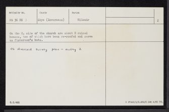 Skye, Kilbride Point, NG36NE 3, Ordnance Survey index card, page number 2, Verso