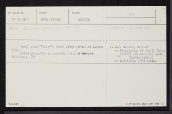 Linicro, Skye, NG36NE 9, Ordnance Survey index card, page number 1, Recto