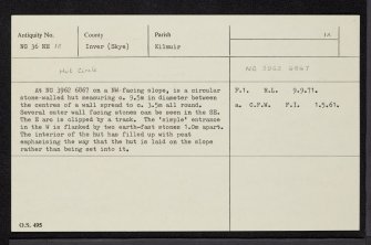 Greaulin, Skye, NG36NE 12, Ordnance Survey index card, Recto