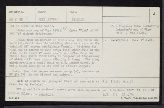 Skye, Kilmuir Church, Clachan, NG37SE 1, Ordnance Survey index card, page number 2, Verso