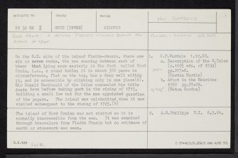 Bord Cruin, Fladda-Chuain, NG38SE 3, Ordnance Survey index card, Recto