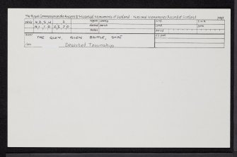 Skye, The Glen, Glen Brittle, NG42SW 2, Ordnance Survey index card, Recto