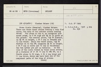 Skye, Borve, Clachan Erisco, NG44NE 1, Ordnance Survey index card, page number 1, Recto