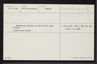 Skye, Bile, Torvaig, NG44SE 10, Ordnance Survey index card, Recto