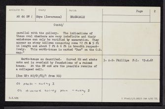 Skye, Tungadale, NG44SW 1, Ordnance Survey index card, page number 2, Verso