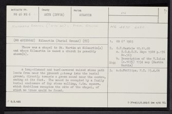 Skye, Kilmartin, NG46NE 6, Ordnance Survey index card, page number 1, Recto