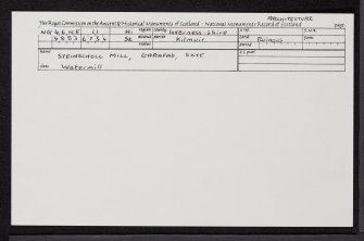 Skye, Garafad, Steinscholl Mill, NG46NE 11, Ordnance Survey index card, Recto