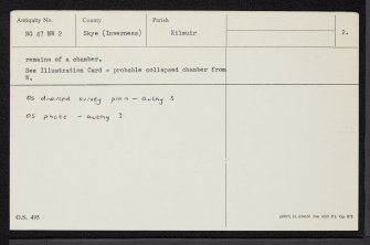 Dunvannarain, Skye, NG47NW 2, Ordnance Survey index card, page number 2, Verso