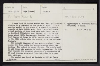 Skye, Duntulm, NG47NW 4, Ordnance Survey index card, page number 1, Recto