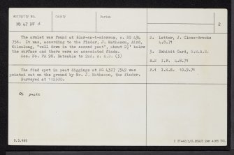 Skye, Duntulm, NG47NW 4, Ordnance Survey index card, page number 2, Verso