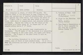 Skye, Duntulm Castle, NG47SW 1, Ordnance Survey index card, page number 2, Verso