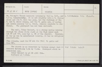 St Molaug's Church, Kilmaluag, Skye, NG47SW 2, Ordnance Survey index card, page number 2, Verso
